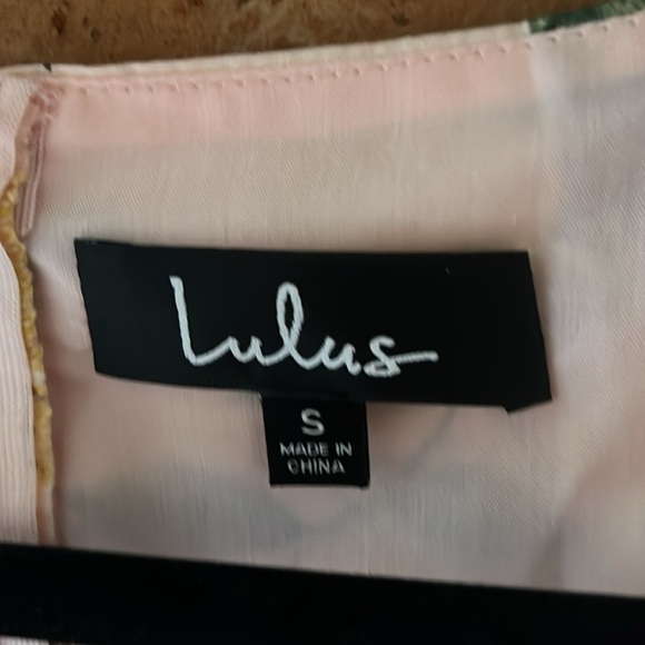 Lulus Squeeze the Day Light Pink Lemon Print Puff Sleeve Skater Dress, size S - Picture 4 of 5